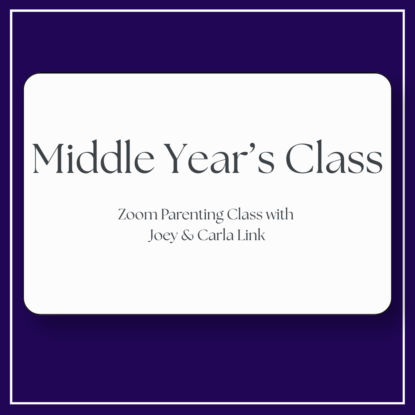 Middle Year's Class Registration